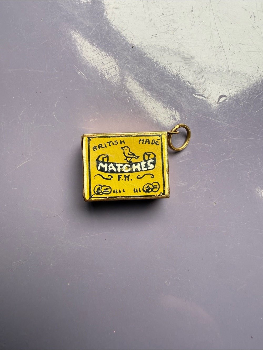 Rare find! Antique British Made Matchbox Charm with Matches inside!